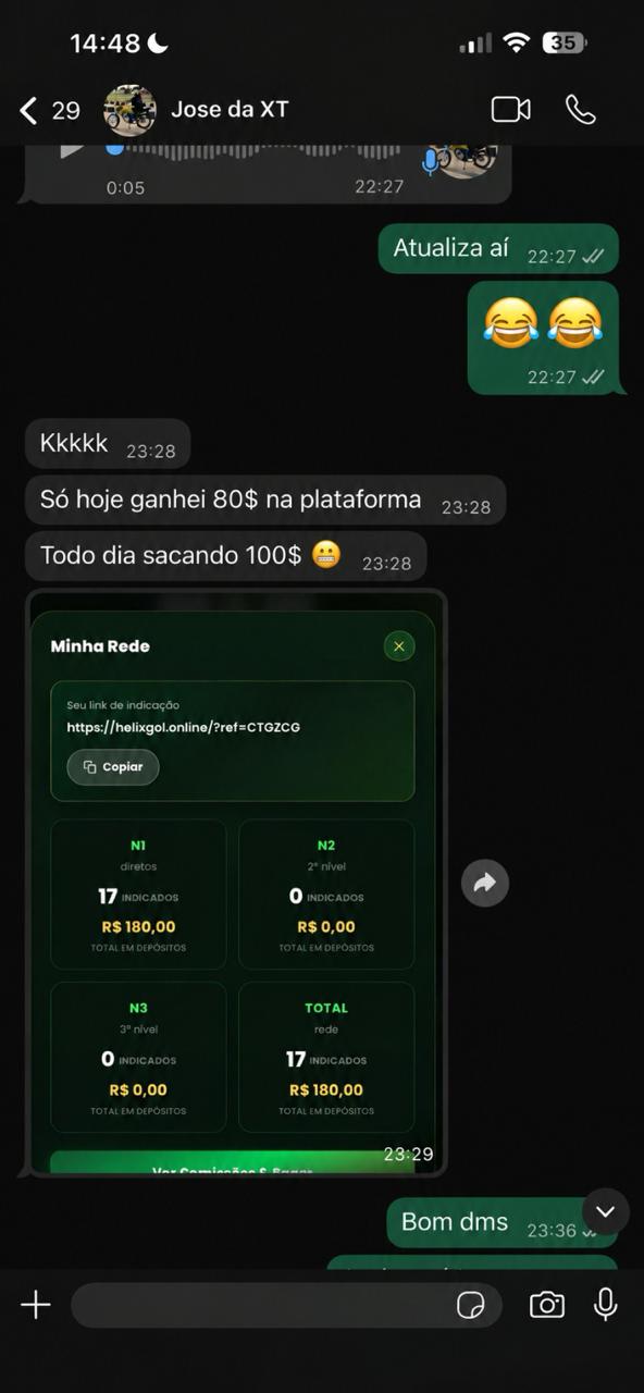 Jose • R$ 180 e sacando R$100/dia