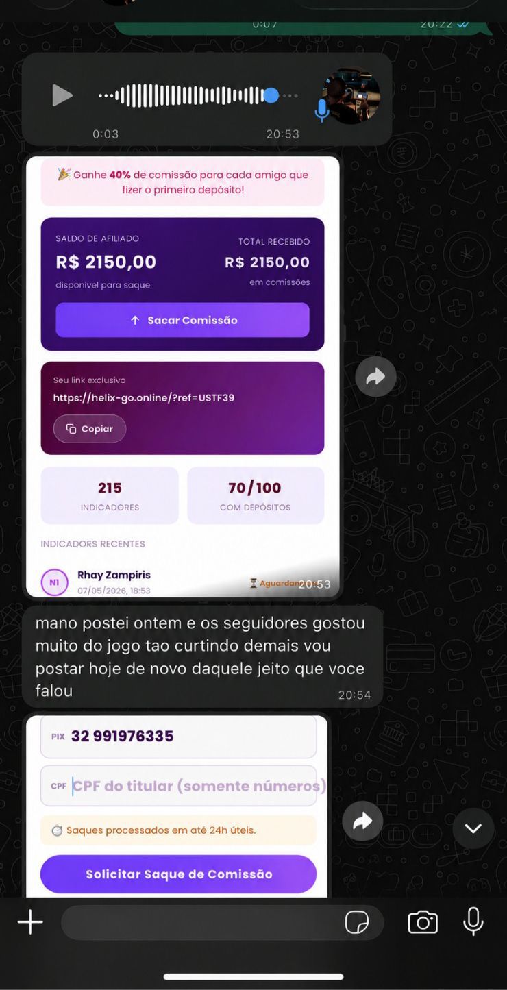 Rhay • R$ 2.150 em comissões